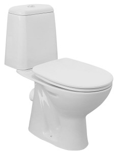 Kompakt  WC 345x760x610 mm+ DESKA , poziomy odpływ, mechanizm spłukujący, Riga