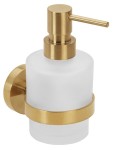  Dozownik mydła MINI 75x145x100 mm /200 ml , wiercenie/klejenie, złoty mat X-ROUND GOLD 