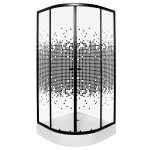 Kabina prysznicowa 80x80x199 cm /4 mm z brodzikiem 16 cm , czarna Pixel BL