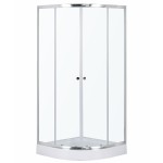 Kabina natryskowa 79x79x198 cm / 4mm,  w komplecie z brodzikiem 13cm, drzwi przesuwne , chrom Leo 80