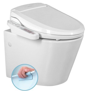  Miska WC RIMLESS 36x53 cm wisząca z elektronicznym bidetem BLOOMING EKO PLUS , PACO 