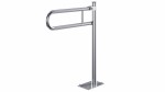 Uchwyt łazienkowy podłogowy uchylny dla osób niepełnosprawnych 60 cm/Ø 32 mm /120kg , stal nierdzewna mat