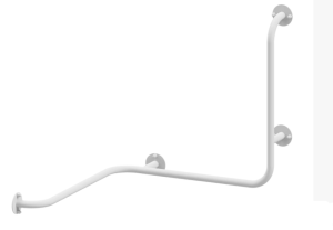 Uchwyt wannowo prysznicowy lewy 600x600x600 mm / Ø 32 mm/ 180kg, Stal węglowa biała