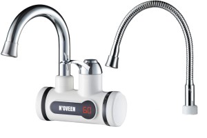 Przepływowy podgrzewacz wody 2 – 2,5 l / min + kabel z wtyczką+  druga elastyczna wylewka,220 – 240 V 50 Hz, montaż na ścianie 