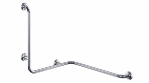 Uchwyt wannowo prysznicowy kątowy prawy 70x61x75 cm/Ø 32 mm /180kg , stal nierdzewna połysk