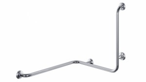 Uchwyt wannowo prysznicowy kątowy lewy 70x61x75 cm/Ø 32 mm /180kg , stal nierdzewna połysk