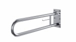 Uchwyt łazienkowy uchylny dla osób niepełnosprawnych 75 cm/Ø 32 mm/180kg , uchwyt na papier, stal nierdzewna mat