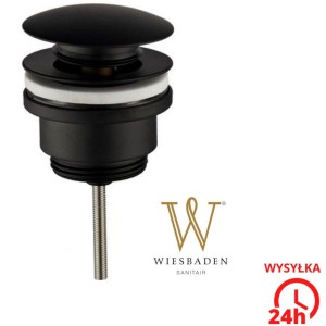 Korek umywalkowy 62mm bez przelewu-zamykalny , matowa czerń CARAL  / WYSYŁKA 24H