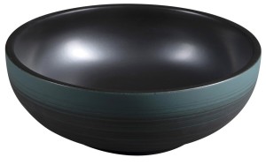 Umywalka ceramiczna nablatowa 41x15 cm, czarny/zielony PRIORI 
