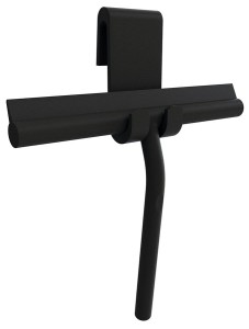 Ściągacz wody z uchwytem 210x190x30 mm do kabiny prysznicowej , czarny mat
