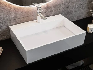 Umywalka 60 x 43 cm z lanego marmuru prostokątna  MARES 600 Miraggio