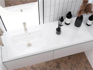 Umywalka z lanego marmuru asymetryczna lewa 120 x 45 cm DELLA 1200 L Miraggio  