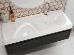 Umywalka 120 x 46 cm prawa z blatem ścienna/nablatowa VIOLA 1200 R Miraggio