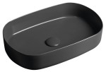  Umywalka 55x36 cm ceramiczna cienkościenna /  nablatowa ,antracyt INFINITY OVAL   