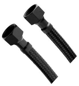 Wąż przyłączeniowy nierdzewny FxF 3/8"x3/8" 60cm, czarny mat