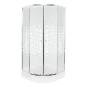 Kabina prysznicowa 80×80×198cm / 4 mm z  brodzikiem 15cm  ,chrom  Pixel XN 80(Biała)