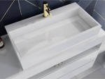 Umywalka 78,7 x 42 cm z lanego marmuru prostokątna  MARES 800 Miraggio