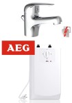Bojler 5 L bezciśnieniowy podumywalkowy AEG BOI 5U 204616 + BATERIA 12 CM UMYWALKOWA NISKOCIŚNIENIOWA, CHROM MAGNA / wysyłka 48h
