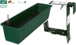 ZESTAW : Doniczka samonawadniająca Ciemny Zielony 80x21x18cm AQUA Green +UCHWYTY DO DONICZEK , Geli 