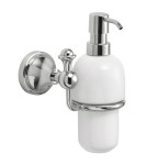 Dozownik mydła retro 300 ml/130x189x118 mm  ceramika biała/ chrom NEVIS  