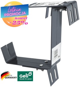 Uchwyty do doniczek balkonowych- metalowy  18x18 cm /35 kg regulacja w 2 kierunkach  typ E , antracyt  GELI   / LETNIA PROMOCJA