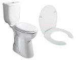 Kompakt WC CREAVIT dla osób niepełnosprawnych ,wysoki 45,5 cm z deską / PION odpływ (muszla WC + zbiornik + zawór)
