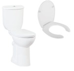 Kompakt WC CREAVIT dla osób niepełnosprawnych ,wysoki 363x455x670 mm z deską / z odpływem poziomym (muszla WC + zbiornik + zawór) 