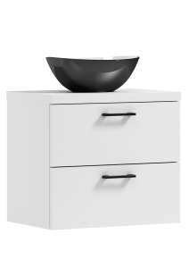 Podwieszana szafka 53,2x50x40,6cm biała z umywalką czarną LUNA 50 ADK MEBLE 