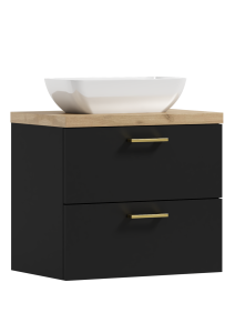 Podwieszana szafka 53,2x50,5x40,6cm czarna z umywalką LUNA 60 ADK MEBLE