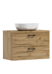 Podwieszana szafka 53,2x80,5x40,6cm dąb craft złoty z umywalką LUNA 80 ADK MEBLE