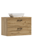 Podwieszana szafka 53,2x80,5x40,6cm dąb craft złoty z umywalką LUNA 80 ADK MEBLE 