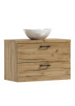 Podwieszana szafka 53,2x80,5x40,6cm dąb craft złoty z umywalką LUNA 80 ADK MEBLE