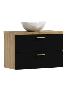 Podwieszana szafka 53,2x80,5x40,6cm czarny front z umywalką LUNA 80 ADK MEBLE