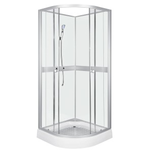 Kabina natryskowa 79x79x210 cm / 4 mm z brodzikiem , Classic 80 White + bateria