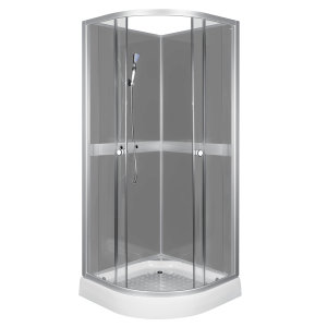 Kabina natryskowa 79x79x210 cm / 4 mm z brodzikiem , Classic 80 Szara + bateria 