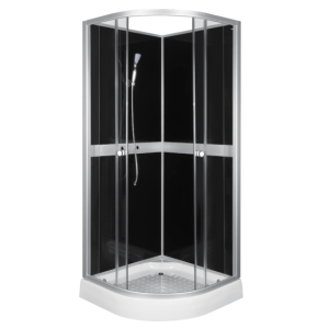 Kabina natryskowa 89x89x210 cm / 4 mm z brodzikiem , Classic 90  Black  + bateria   