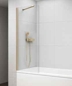 Parawan nawannowy 70x150cm / 6 mm, złoto mat, szkło transparentne z powłoką  Antidrop, FISA 