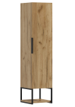 Słupek łazienkowy 130cm stojący/wiszący, drewno złoty craft/metal KUBA W1, ADK MEBLE