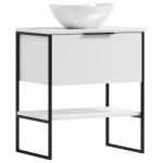 Szafka łazienkowa 80x46,5x60,5cm z umywalką biała drewno/metal KUBA 60 ADK MEBLE