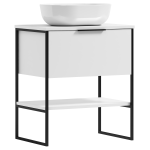 Szafka łazienkowa 80x46,5x80,5cm z umywalką Blanco biała drewno/metal KUBA 80 ADK MEBLE