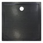 Brodzik niski  90x90x4,5 cm   kwadratowy struktura kamienia , czarny  David Slim 