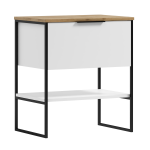 Szafka łazienkowa 80x46,5x60,5cm biała, złoty craft/metal KUBA 60 ADK MEBLE