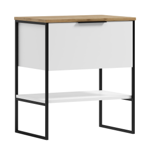 Szafka łazienkowa 80x46,5x80,5cm biała, złoty craft/metal KUBA 80 ADK MEBLE