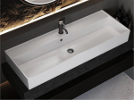 Umywalka 46x120cm nablatowa z lanego marmuru CRASS 1200 Miraggio 