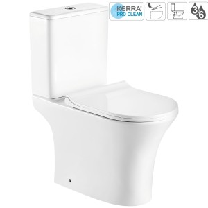 Kompakt WC bezkołnierzowy /poziomy 78x35x63cm +deska SLIM  soft close, biały  Makalu