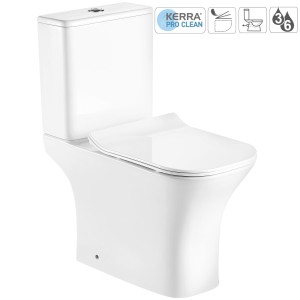 Kompakt WC bezkołnierzowy /poziomy 78x35x63cm +deska SLIM  soft close, biały  Kamet