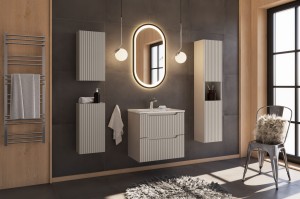 Zestaw mebli łazienkowych szafka pod umywalkę + szafki wisząca + słupek NOVA CASHMERE 