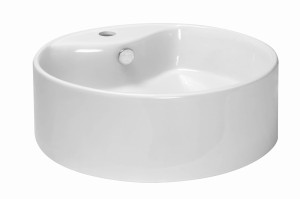 Umywalka  46x15,5 cm nablatowa okrągła z otworem na baterię ,biała