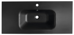  Umywalka meblowa kompozytowa 101x46cm z 1 otworem na baterie, czarny mat SIDRA