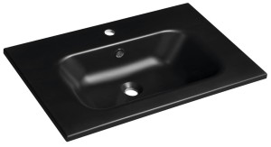 Umywalka meblowa kompozytowa 71x14,2x46 cm, czarny mat SIDRA 